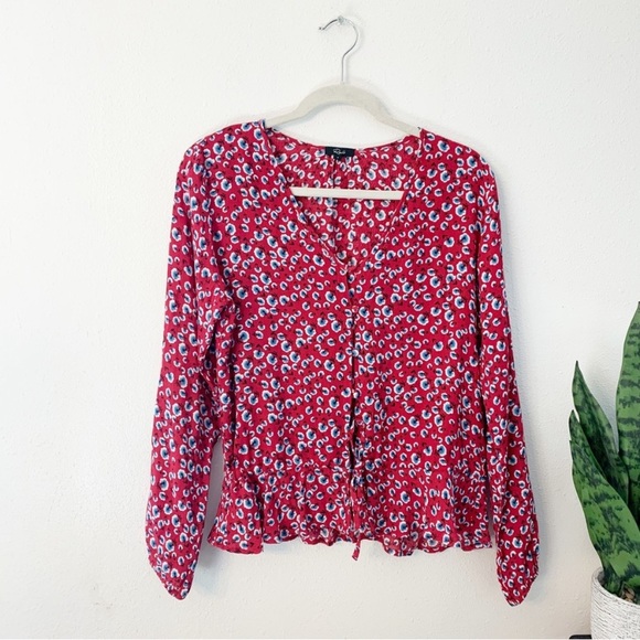 Revolve Rails 'Beaux' Floral Peplum Style Blouse, Tie Waist - Picture 2 of 10